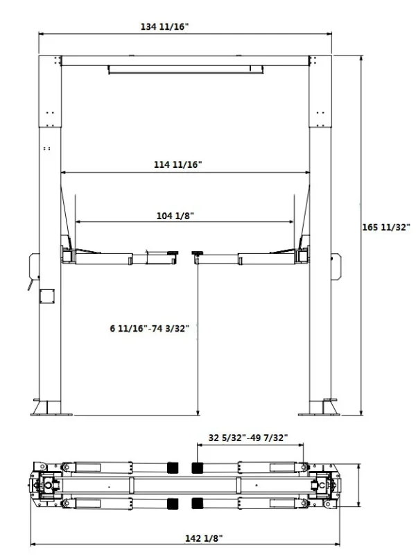 APlusLift 14,000LB 2-Post Overhead Single Release Direct Drive Car Lift with 3 Year Warranty – AP-14SR - Image 11